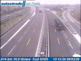 Immagine di anteprima della webcam Bologna - A14 - KM 16,0 - south