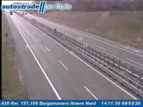 Immagine di anteprima della webcam Borgomanero - A26 - KM 151,1