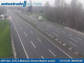 Immagine di anteprima della webcam Brescia - A04 - KM 215,3