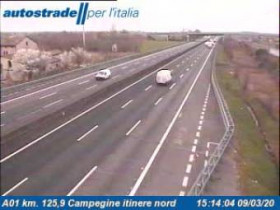 Immagine di anteprima della webcam Campegine - A01 - KM 125,9